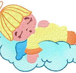 Sleeping angel 3 embroidery design