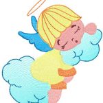 Sleeping angel 4 embroidery design