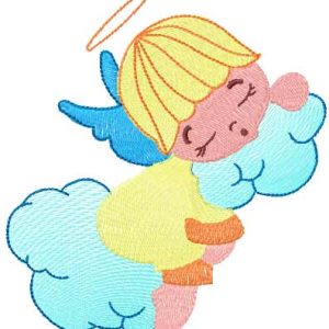 Sleeping angel 4 embroidery design