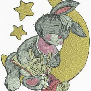 Sleeping bunny 2 embroidery design