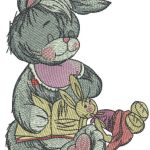Sleeping bunny 3 embroidery design