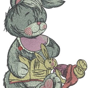 Sleeping bunny 3 embroidery design