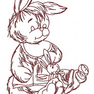 Sleeping bunny 4 embroidery design