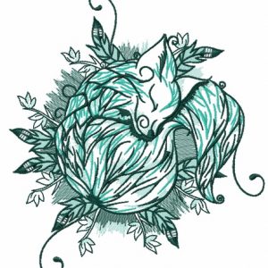 Sleeping fox 5 embroidery design