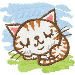 Sleeping kitten 2 embroidery design
