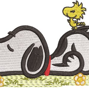Sleeping Snoopy embroidery design