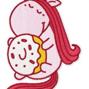 Sleeping unicorn embroidery design