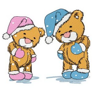 Sleepy bears 2 embroidery design