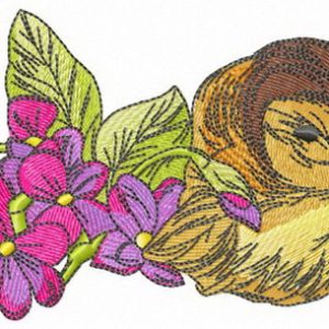 Sleepy duckling embroidery design