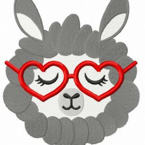 Sleepy llama embroidery design