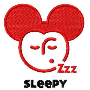 Sleepy Mickey embroidery design