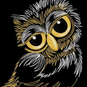 Sleepy owl 2 embroidery design