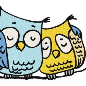 Sleepy owls 2 embroidery design