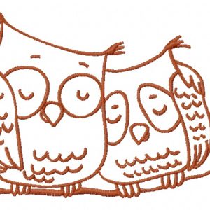 Sleepy owls 3 embroidery design
