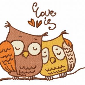 Sleepy owls embroidery design
