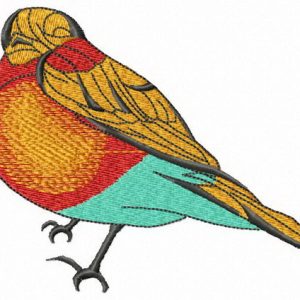 Small bird hiding embroidery design