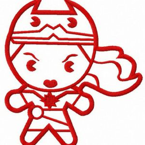 Small chibi Wonder Woman embroidery design