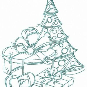 Small Christmas tree embroidery design