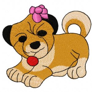 Small dog embroidery design
