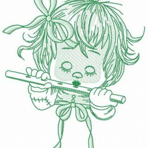 Small flute concert embroidery design