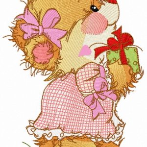 Small gift for adorable bear embroidery design