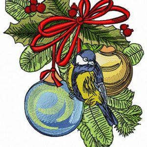Small tit before Xmas embroidery design