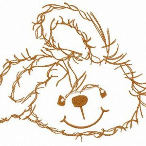 Smiling bunny embroidery design