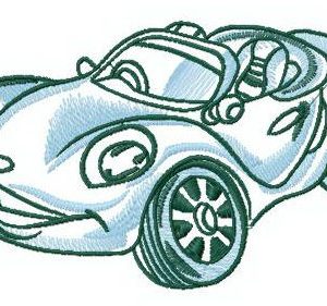 Smiling car embroidery design