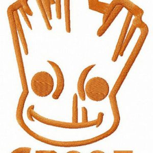 Smiling Groot embroidery design