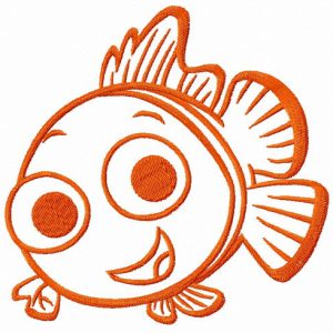Smiling Nemo embroidery design