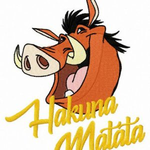 Smiling Pumba embroidery design