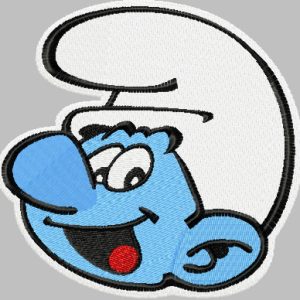 Smurf Badge  embroidery design