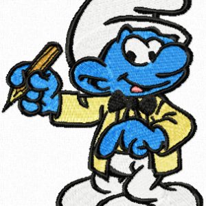 Smurf Writer embroidery design