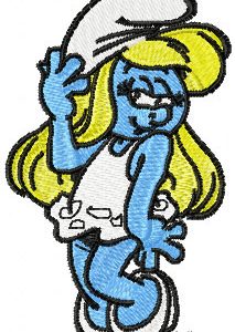Happy Smurf Girl embroidery design