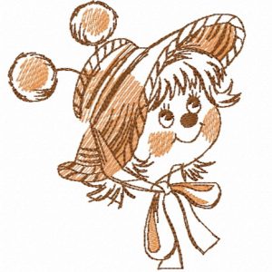 Snail's head embroidery design