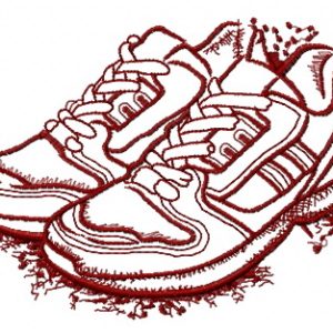 Sneakers sketch embroidery design
