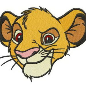 Sneering Simba embroidery design