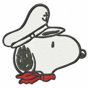 Snoopy the captain muzzle embroidery design