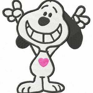 Snoopy cheers embroidery design