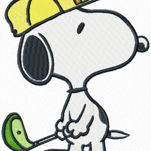 Snoopy golf embroidery design