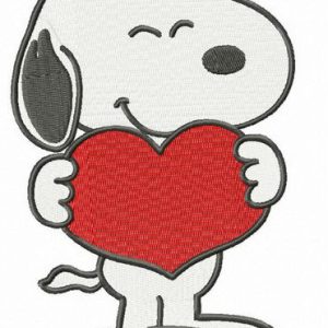 Snoopy I love you embroidery design