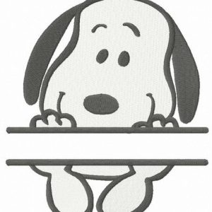 Snoopy monogram embroidery design