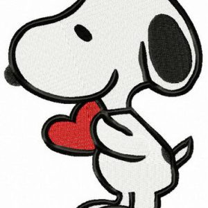 Snoopy with Valentina card embroidery design