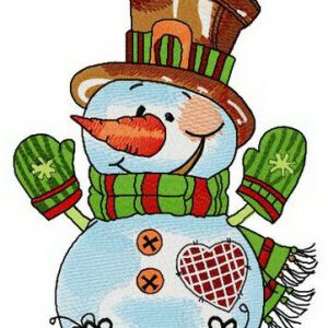 Snow gentleman embroidery design