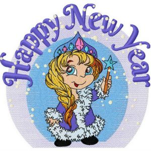 Snow maiden embroidery design