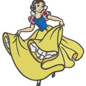 Snow White dancing embroidery design