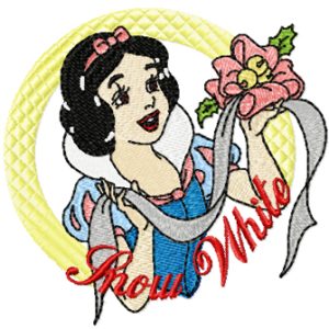 Snow White likes flower embroidery design