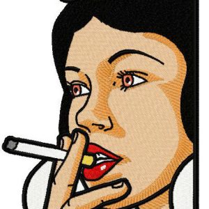Snow White smoking 2 embroidery design