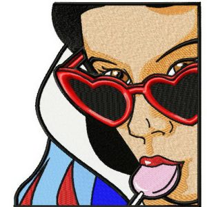 Snow White with lollipop 2 embroidery design