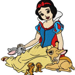 Snow White with friends  embroidery design